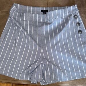Ann Taylor Factory Gray Striped High Waist Women's Shorts